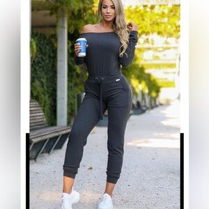 Bombshell sportswear rib jumpsuit